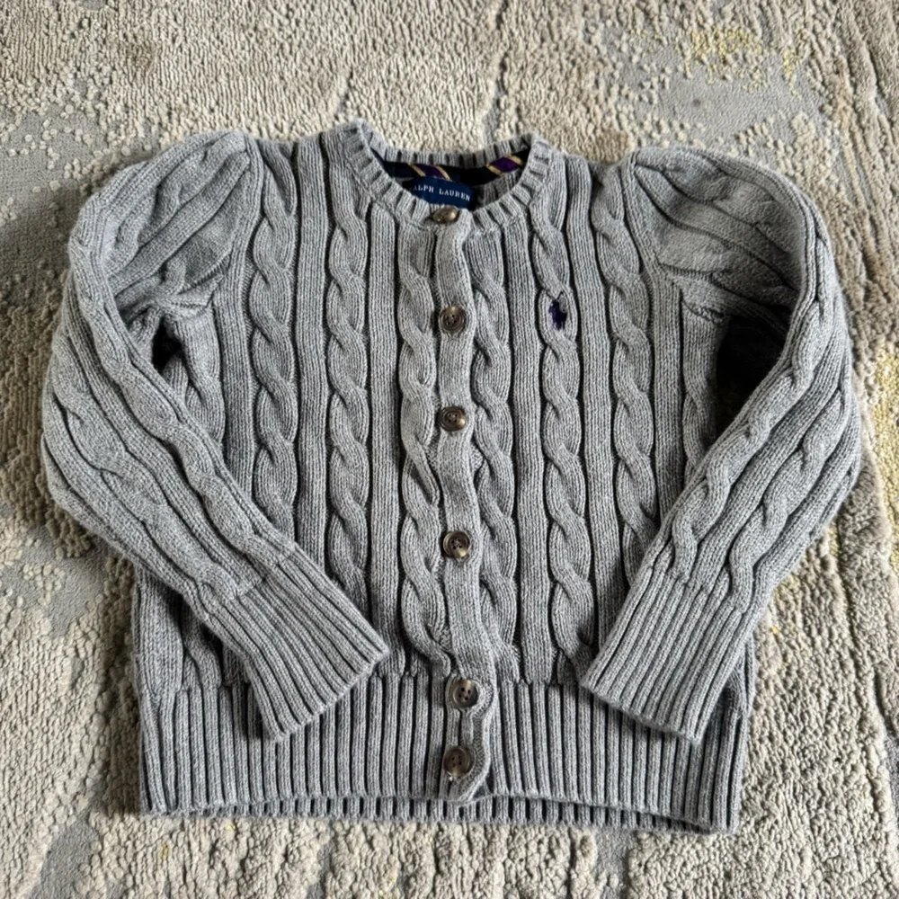 Ralph Lauren sweater cardigan button front cotton long sleeve plaid dress 3T